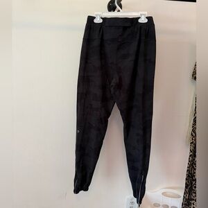 lululemon athletica Black Athletic Joggers with Subtle Camo Print